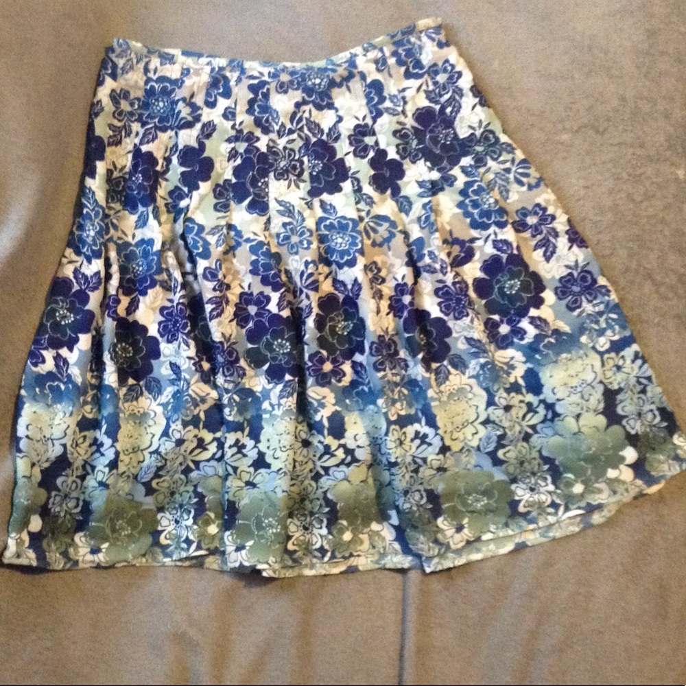 Blue Floral Skirt